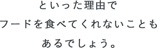 といった理由でフードを食べてくれないこともあるでしょう