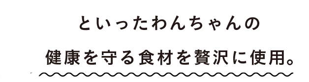 といったわんちゃんの健康を守る食材を贅沢に使用